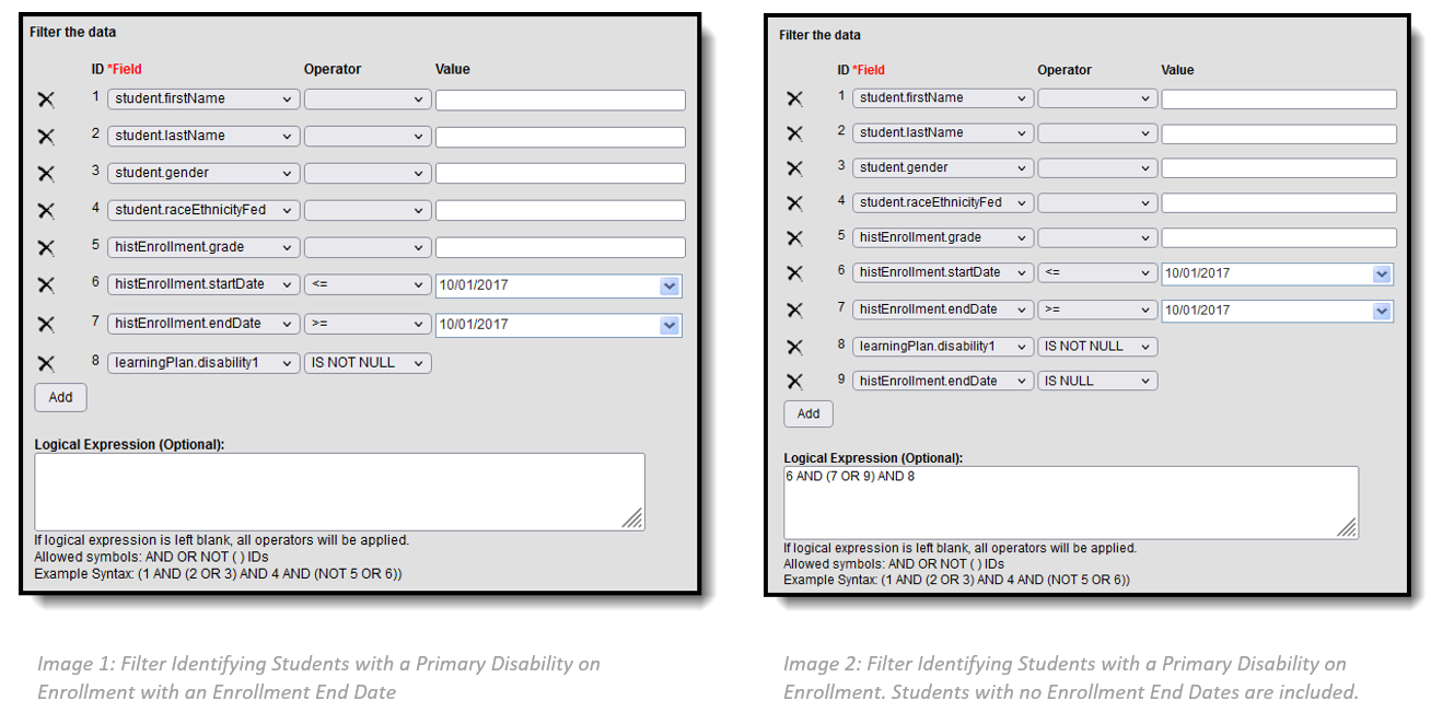 Screenshot of IDEA ad hoc filters