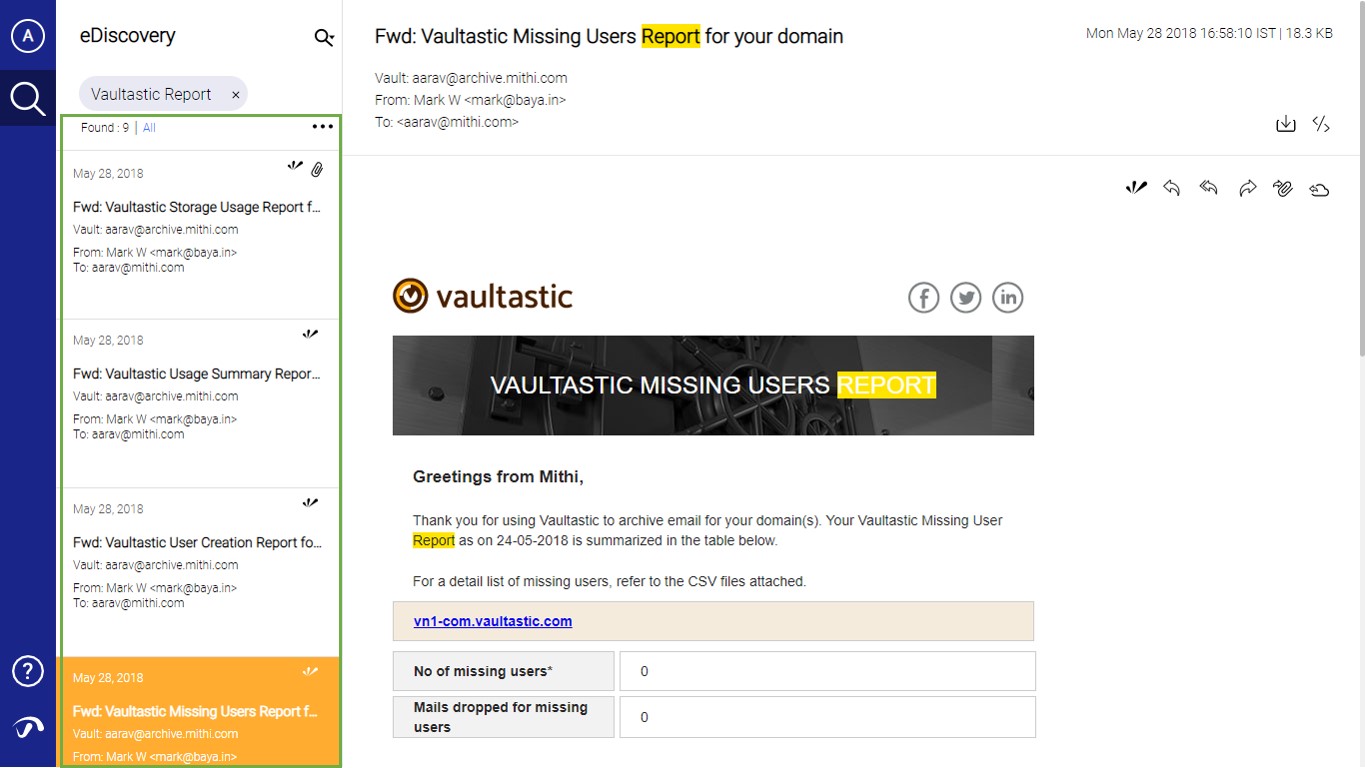 Ensure compliance with vaultastic flag uploaded emails