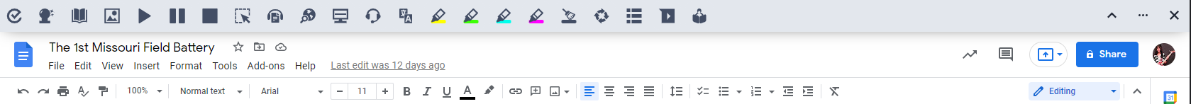 Read&Write for Google Chrome Toolbar Enabled