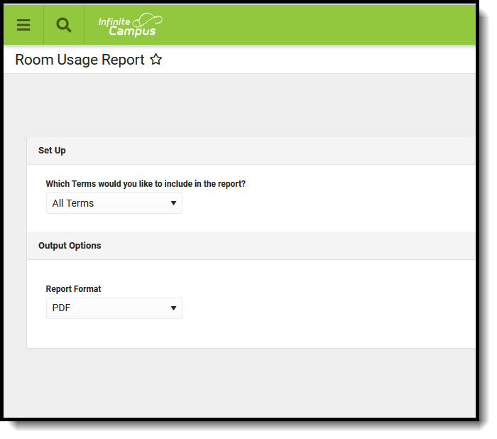 Screenshot of Room Usage Report