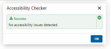 Shows Accessibility Checker results