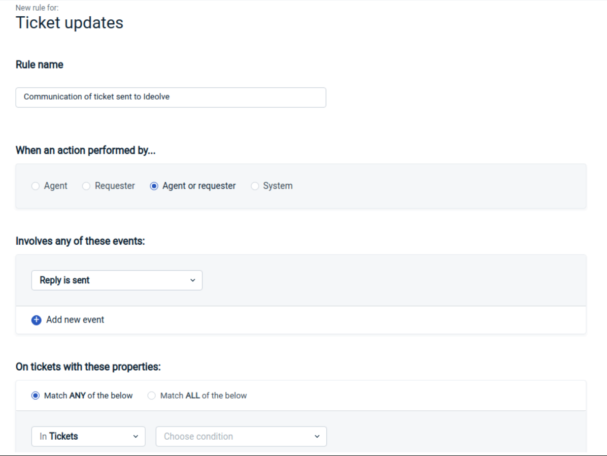 Add a trigger when a reply is added to a ticket | Ideolve