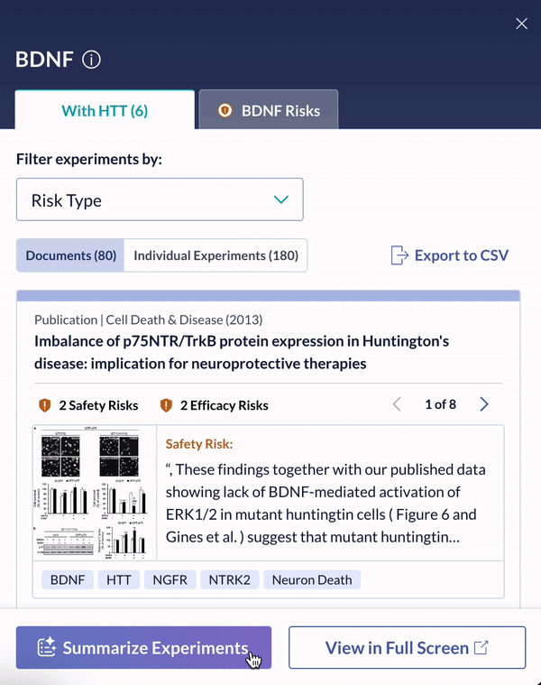 AI-powered evidence summary in Navigator