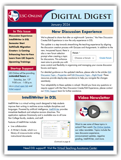 Cover page of the Digital Digest Newsletter