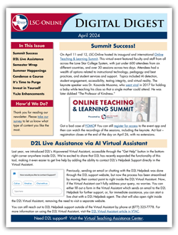 Cover page of the Digital Digest Newsletter