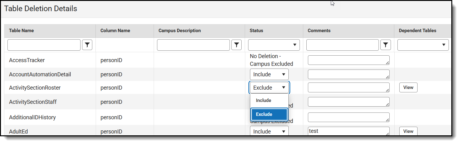 screenshot of table editor