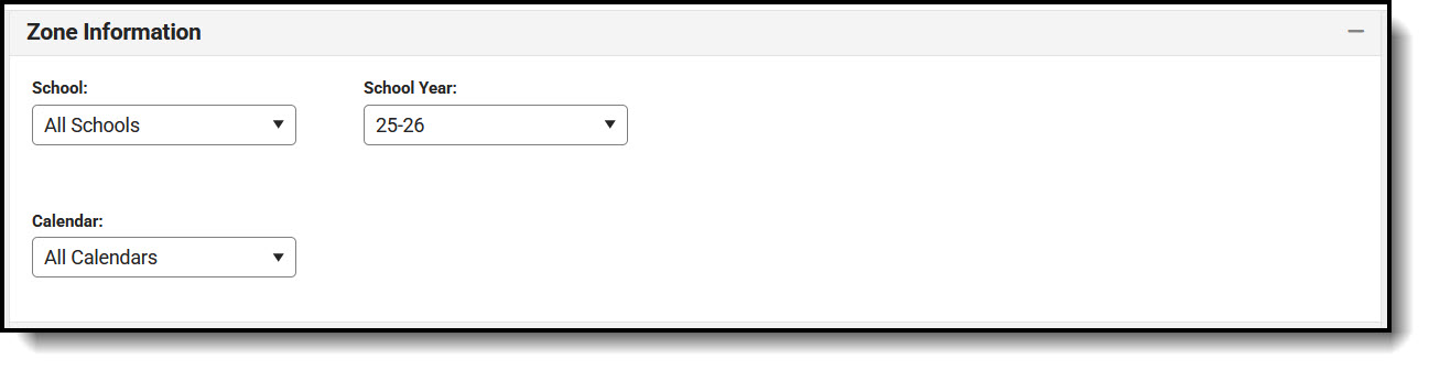 Screenshot of the ZOne Information editor.