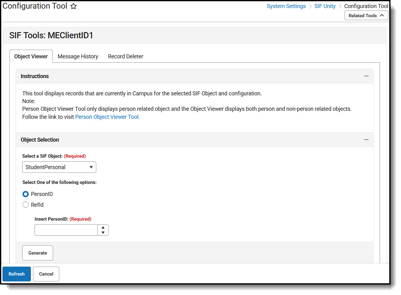 Screenshot of the SIF Unity Object Viewer.