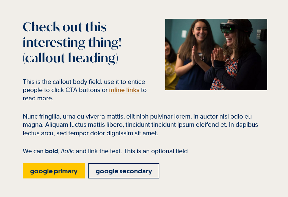 screenshot callout display