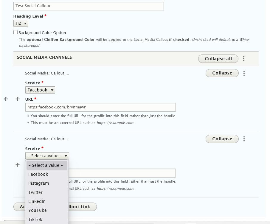 screenshot social media callout fields
