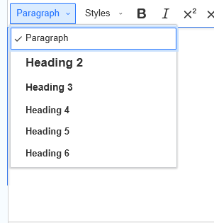 screenshot wysisyg format options