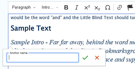 screenshot wysisyg anchor link field