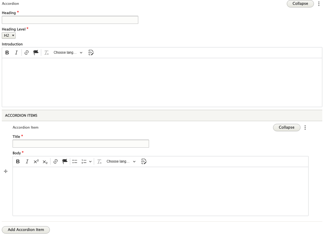 screenshot accordion fields