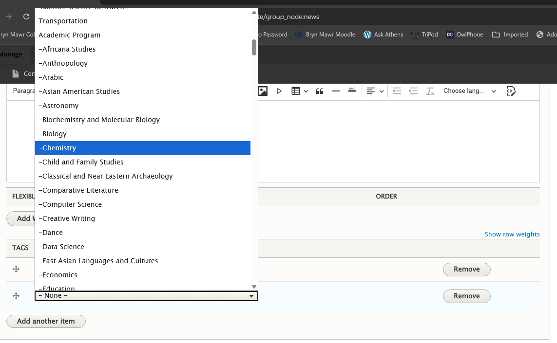 screenshot tag field