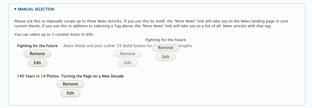 screenshot news 3-up manual selection article reorder