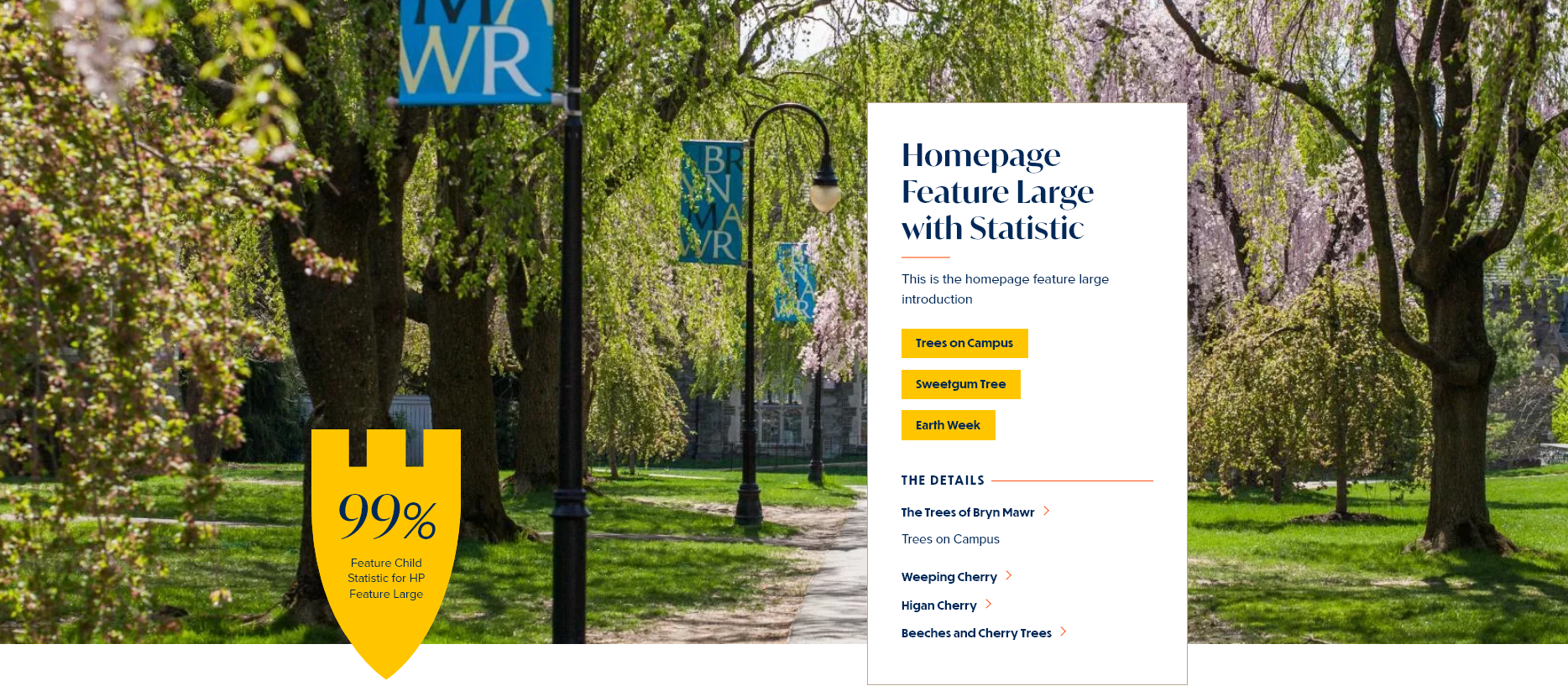 screenshot homepage feature large display with statistic