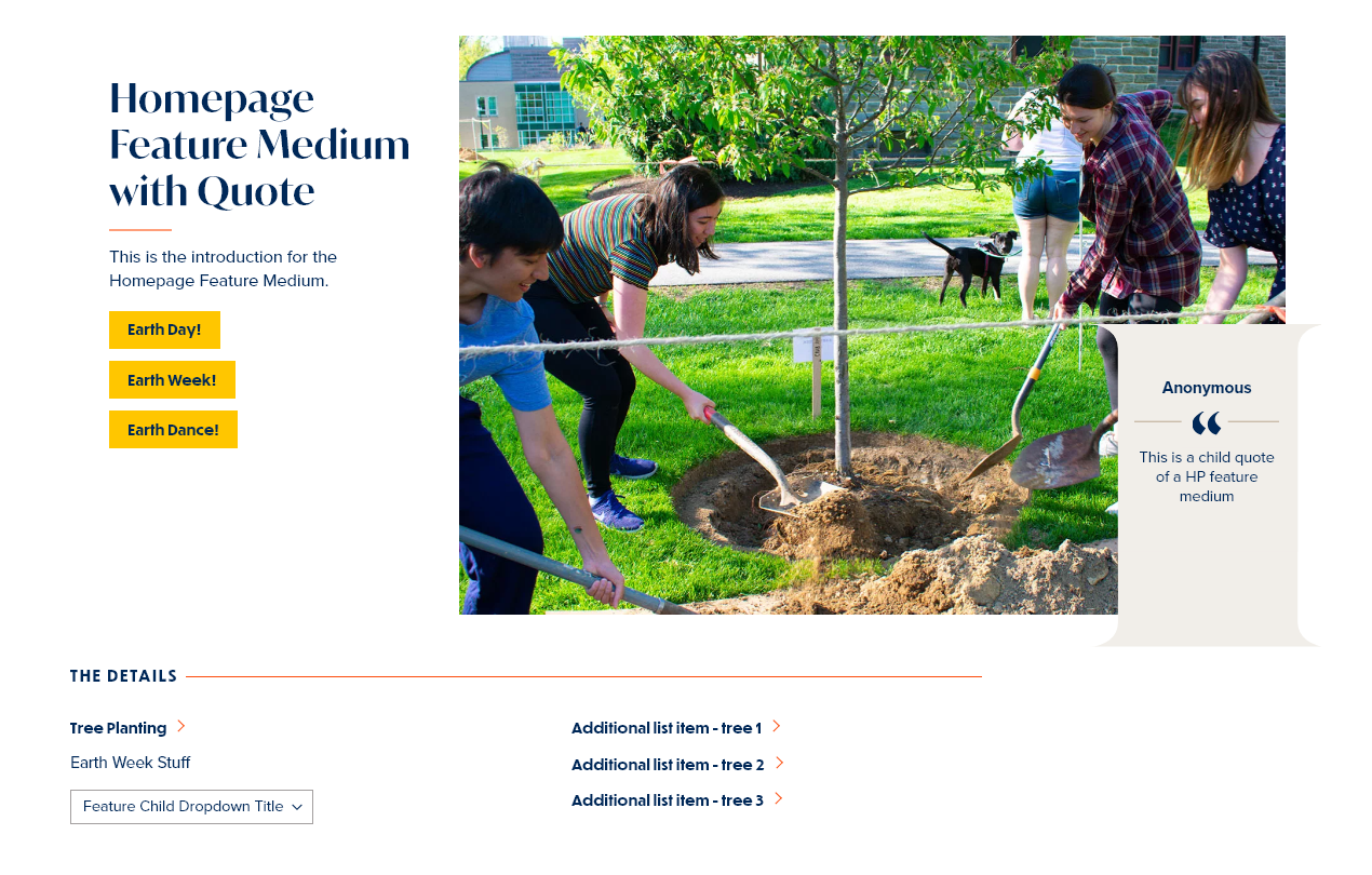 screenshot homepage feature medium display with quote