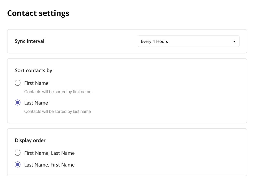 A screenshot of a contact settings AI-generated content may be incorrect.