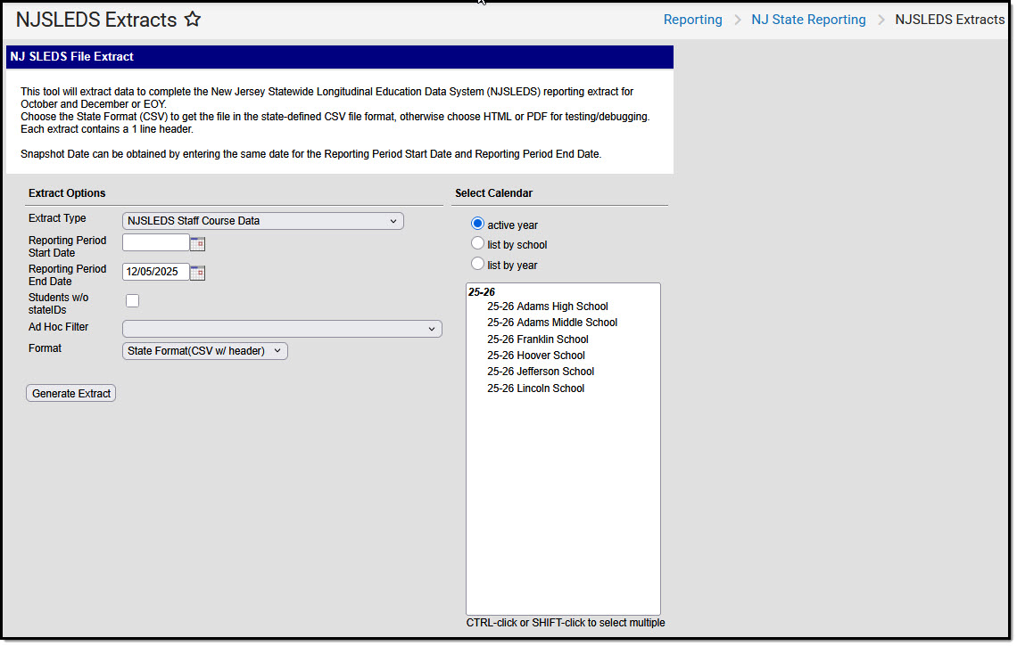 Image of the SMART Staff Course Data editor.