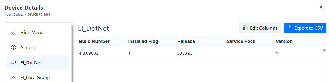 Right Click Tools Insights - Device Inventory details page in Recast Management Server