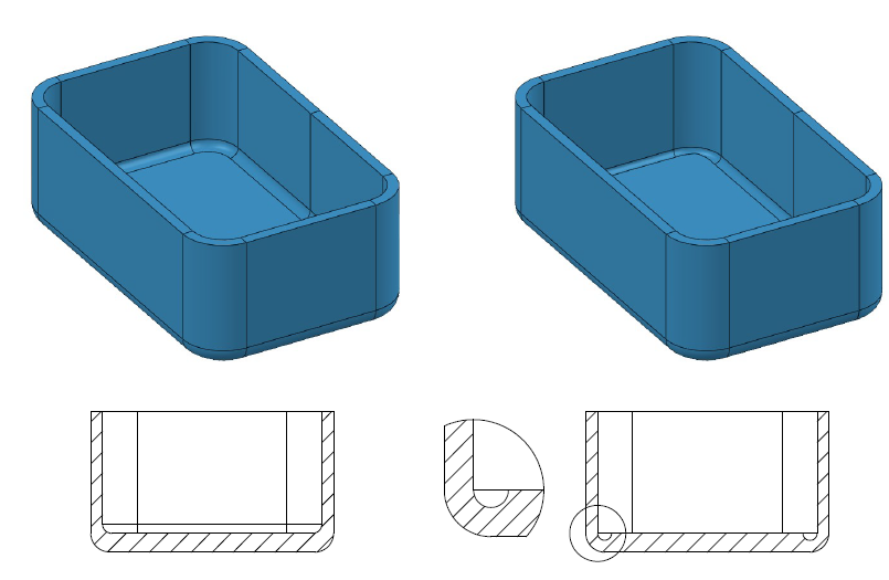 Blue and white drawing of a rectangular object Description automatically generated
