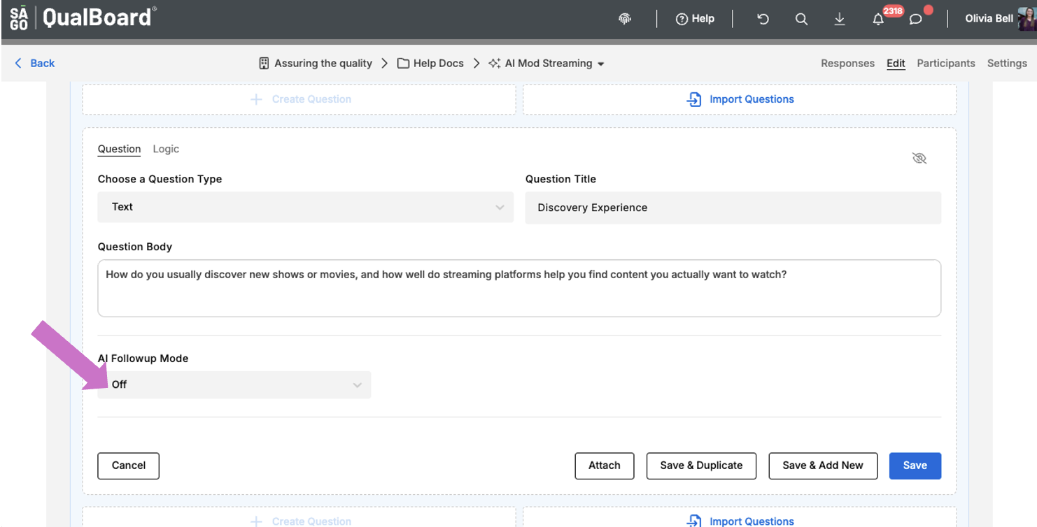 Previewing Question Types