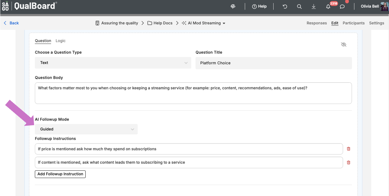 Previewing Question Types