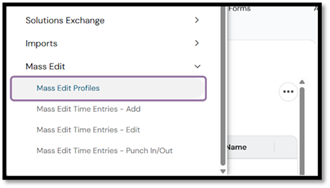 Navigate in the Menu to Setting>Mass Edit>Mass Edit Profiles