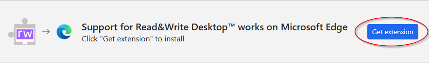 Install Support for Read&Write Desktop message