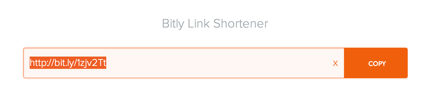 Copy Your Shortened URL to Share