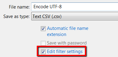 Open Office - Edit Filter Settings
