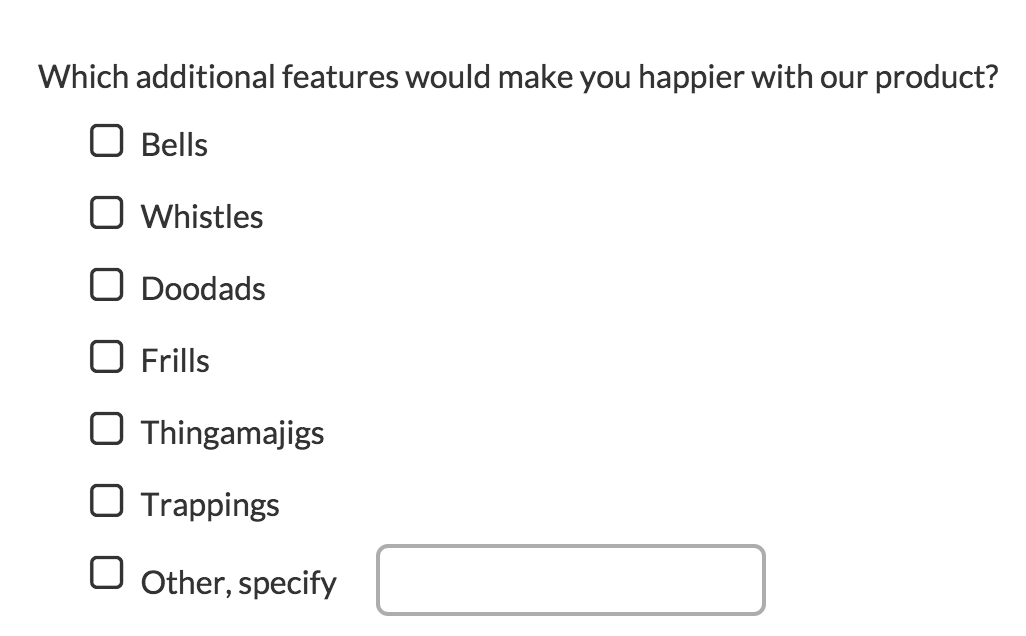 Survey Question with Other, specify Textbox