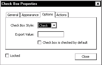 options tab