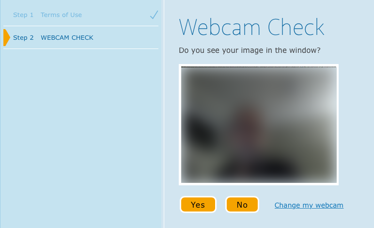 Webcam Check Screen