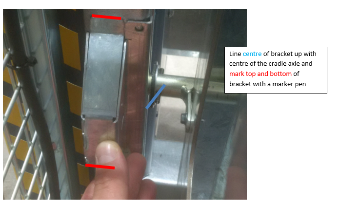 hold the 'microswitch bracket against the inner corner of the Dumpmaster mast