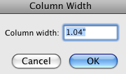 column width