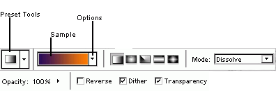 gradient tool options