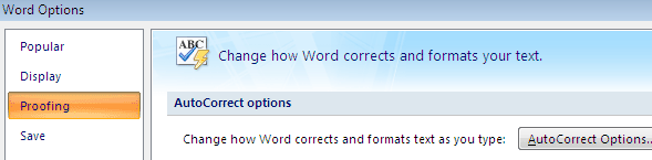 word options