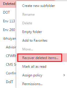 recover deleted items