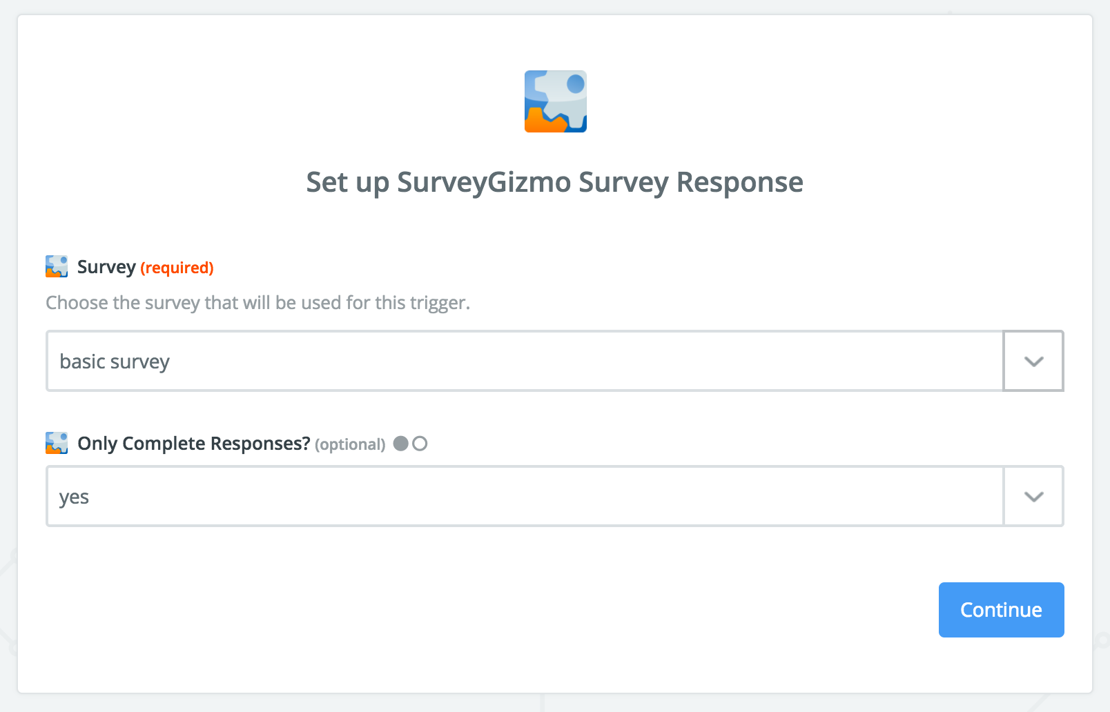 Zapier: Set up SurveyGizmo Survey Response