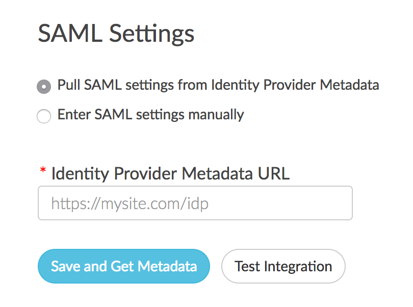 Identity Provider Metadata URL