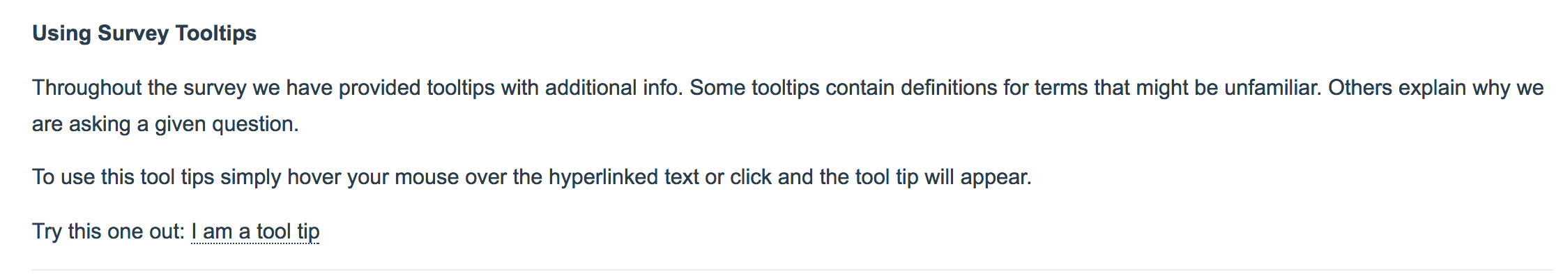 Example Instructions for Using Tooltips