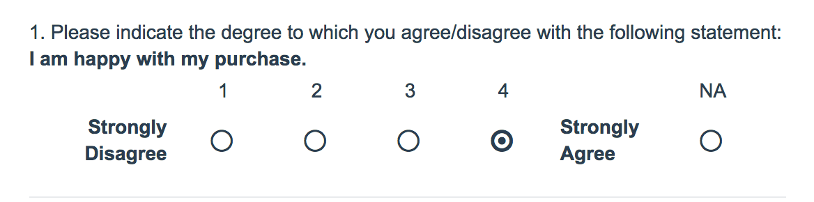Rating Question Survey Taking on Desktop