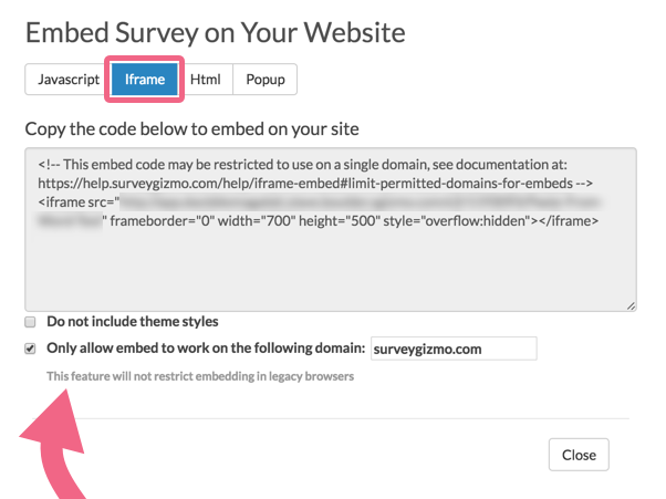 Restrict Iframe Embed Domain