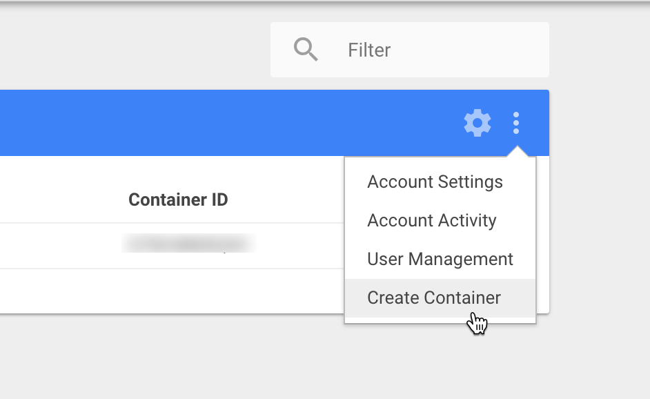 Create Google Tag Manager Container