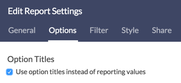 Other Report Types: Use Option Titles