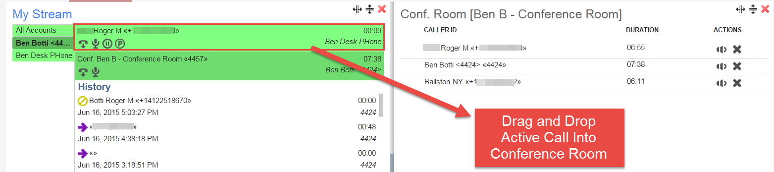Screenshot of Conference Room Drag and Drop functionality.