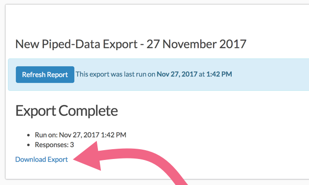 Download Piped Data Export
