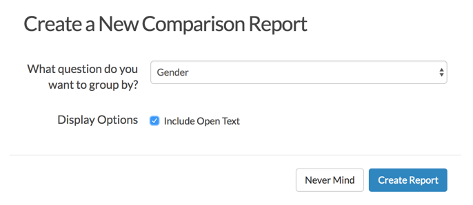 Create a Comparison Report