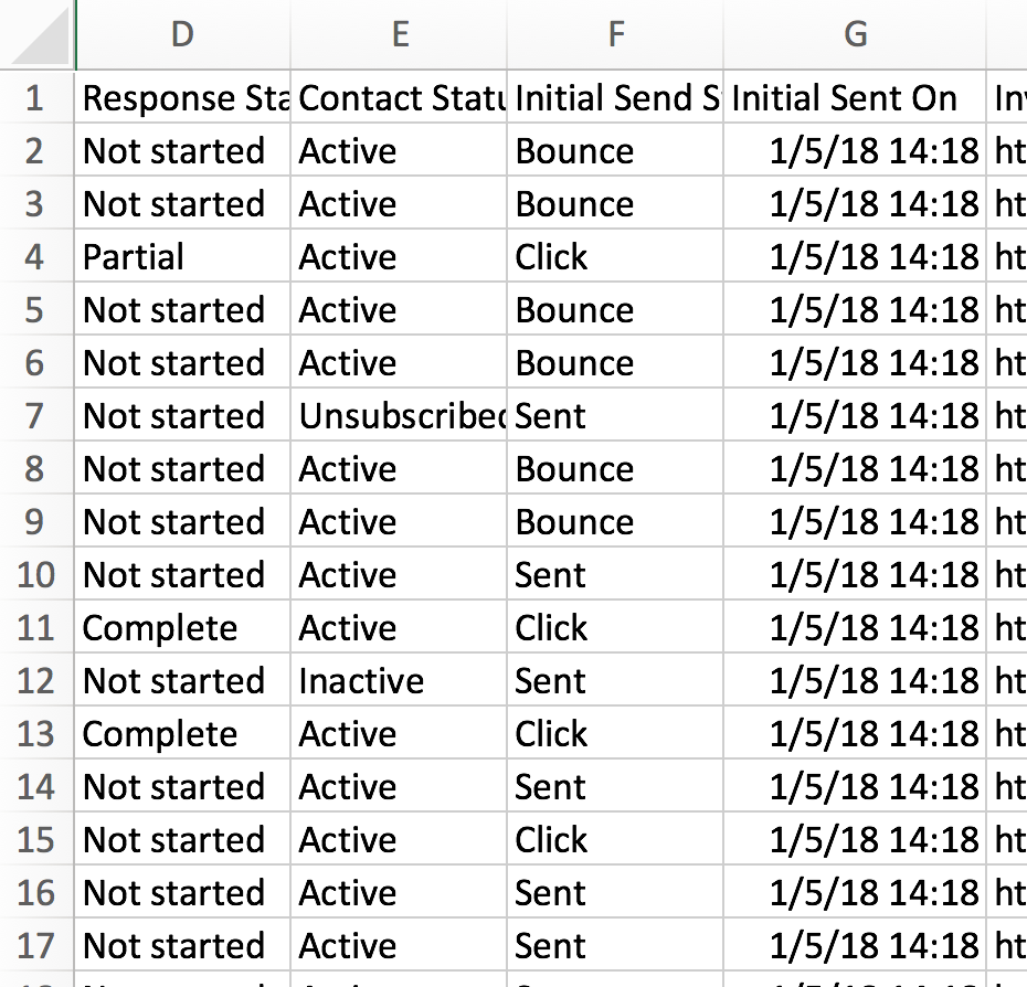 Monitor Contacts: Status Log Example